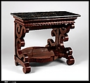 Pier Table, Joseph Meeks &amp; Sons (American, New York, 1829–35), Mahogany veneer, mahogany; pine, ash (secondary woods); marble, glass, American